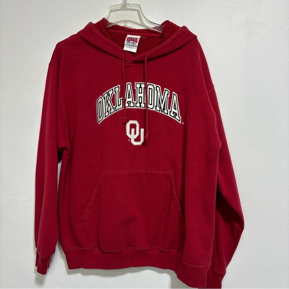 USA Sport Club Adult Pullover Sweatshirt Large OU Sooners Oklahoma Vintage